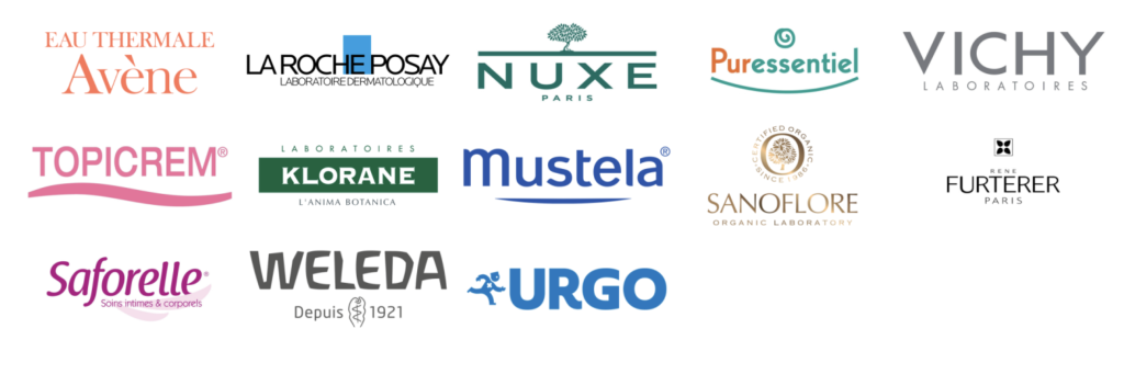 Logos des laboratoires partenaires d'Univers Pharmacie